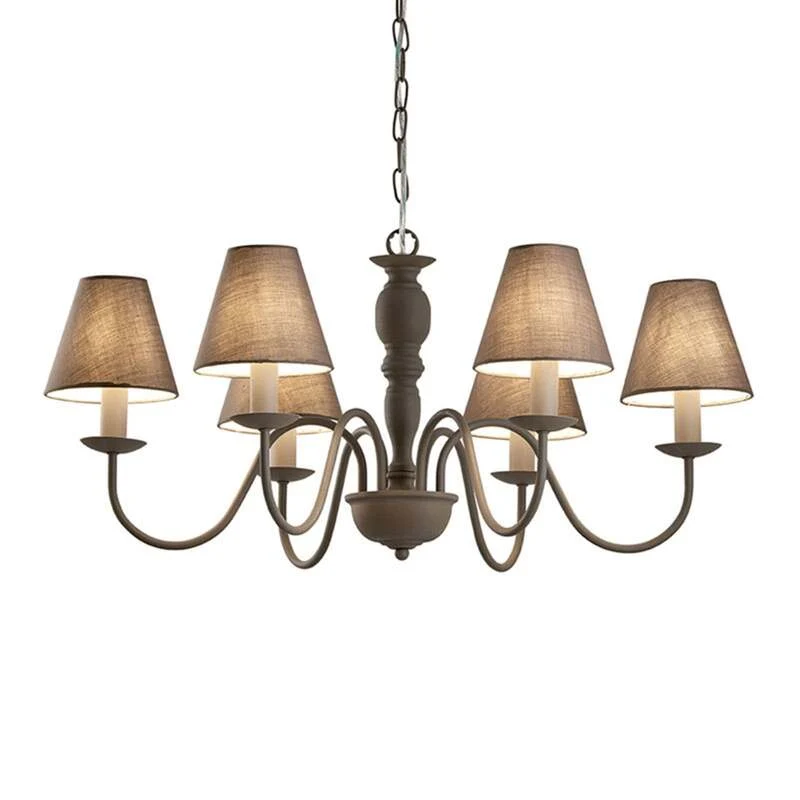 B-Ware Viokef Kronleuchter Fatima Deckenlampe Hängelampe Lampe grau sechsflammig E140