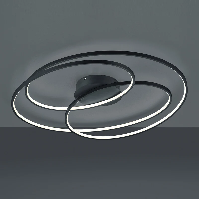 B-Ware Trio Lighting LED-Deckenlampe Gale Deckenlampe Deckenlicht 80 cm schwarz matt884