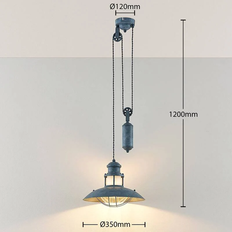 B-Ware Lindby Louisanne Hängeleuchte Deckenlampe Pendelleuchte Lampe 1-fl E27 betongrau