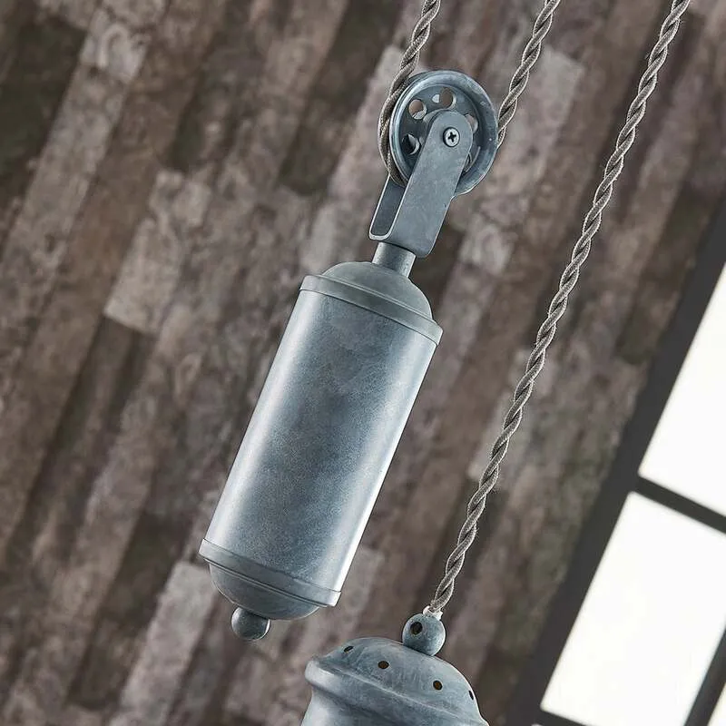 B-Ware Lindby Louisanne Hängeleuchte Deckenlampe Pendelleuchte Lampe 1-fl E27 betongrau