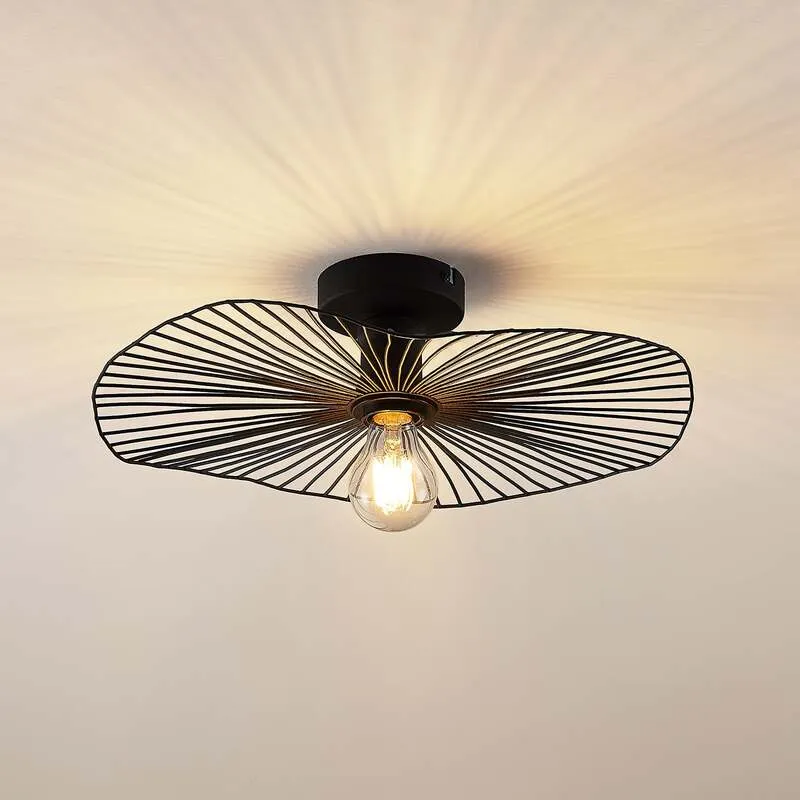 B-Ware Lindby Deckenleuchte Ruota LED Lampe Leuchte dimmbar schwarz Ø40cm 11cm hoch