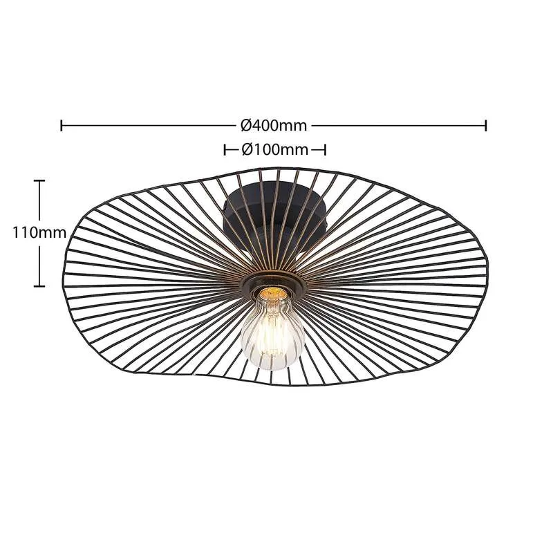 B-Ware Lindby Deckenleuchte Ruota LED Lampe Leuchte dimmbar schwarz Ø40cm 11cm hoch