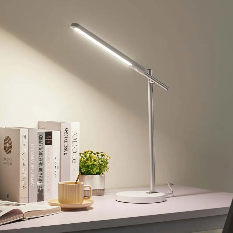 B-Ware Lindby Tischleuchte Valtorin LED Lampe dimmbar höhenverstellbar weiß