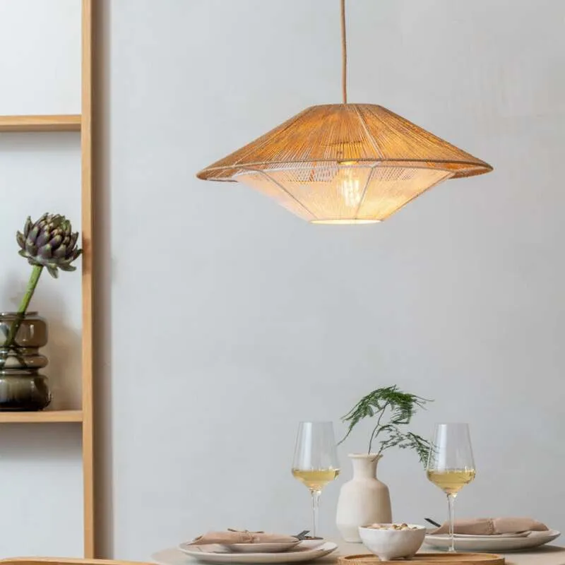 B-Ware Good & Mojo Hängelampe Hängeleuchte Lumbini LED Pendelleuchte Lampe natur Ø50cm