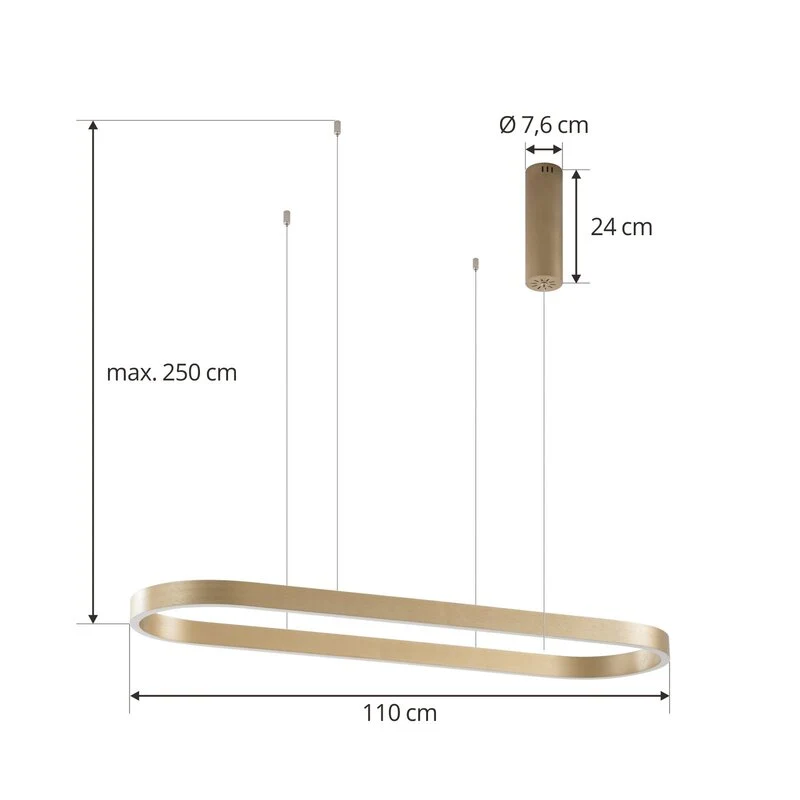 B-Ware Lucande LED Hängeleuchte Pendelleuchte Smart Melinay Gold WLAN Tuya Dimmbar186