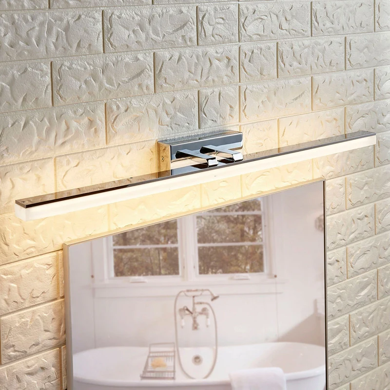 B-Ware Lucande Spiegelleuchte Badleuchte LED Julie Chrom Metall Badezimmerlampe IP44
