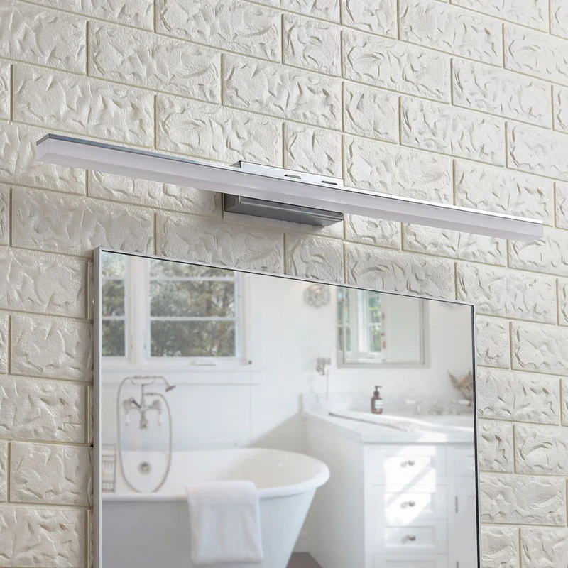 B-Ware Lucande Spiegelleuchte Badleuchte LED Julie Chrom Metall Badezimmerlampe IP44