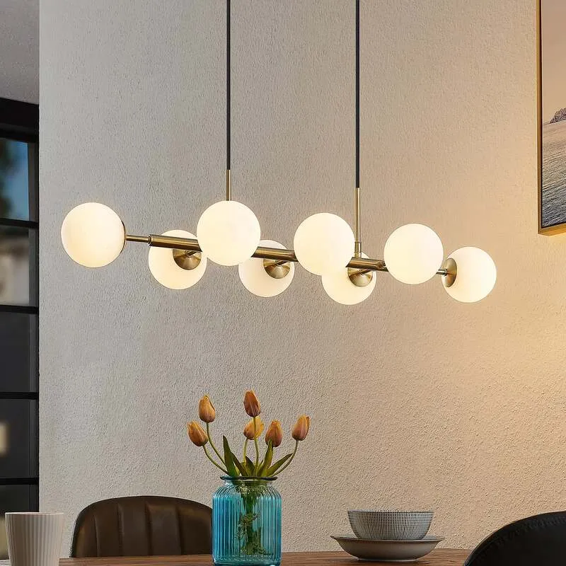 B-Ware Lindby Kiamo Hängeleuchte Pendelleuchte Deckenlampe Leuchte Glasschirme opal838