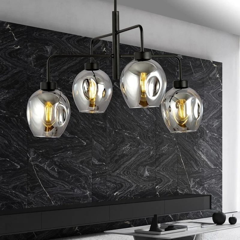 B-Ware emibig Hängeleuchte Lukka LED Pendelleuchte Lampe 4-flammig schwarz graphit