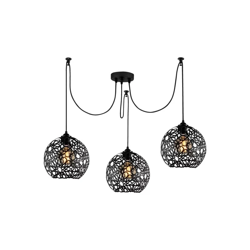 B-Ware Hängelampe Fellini MR-897 3-flg. dezentral schwarz E27 Deckenlampe Lampe Leuchte