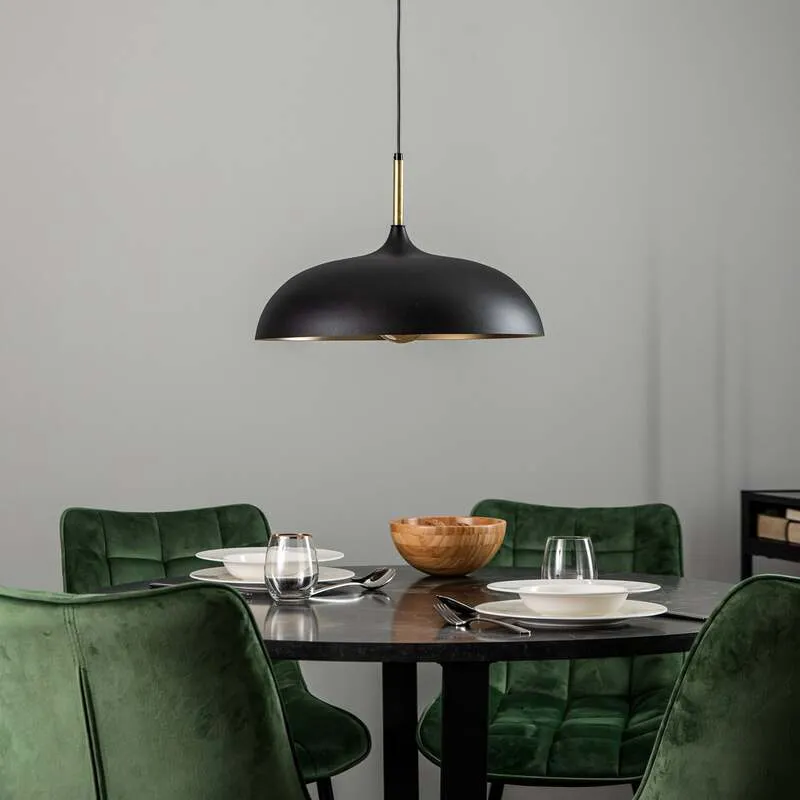 B-Ware Euluna Pendelleuchte Pendellampe Lampe Leuchte Deckenlampe Lincoln, schwarz/gold