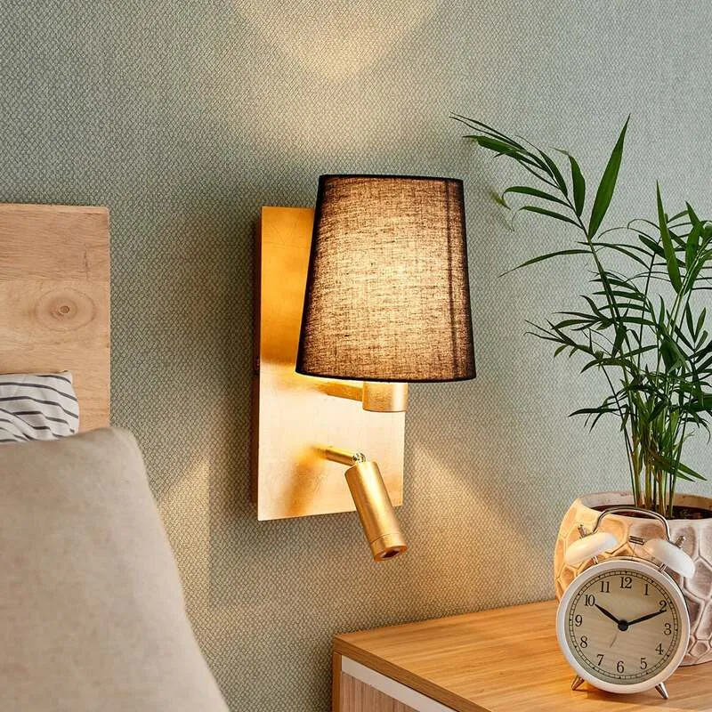 B-Ware Lindby Wandleuchte Aiden Leselampe Flurleuchte Lampe Leuchte 40W schwarz gold650