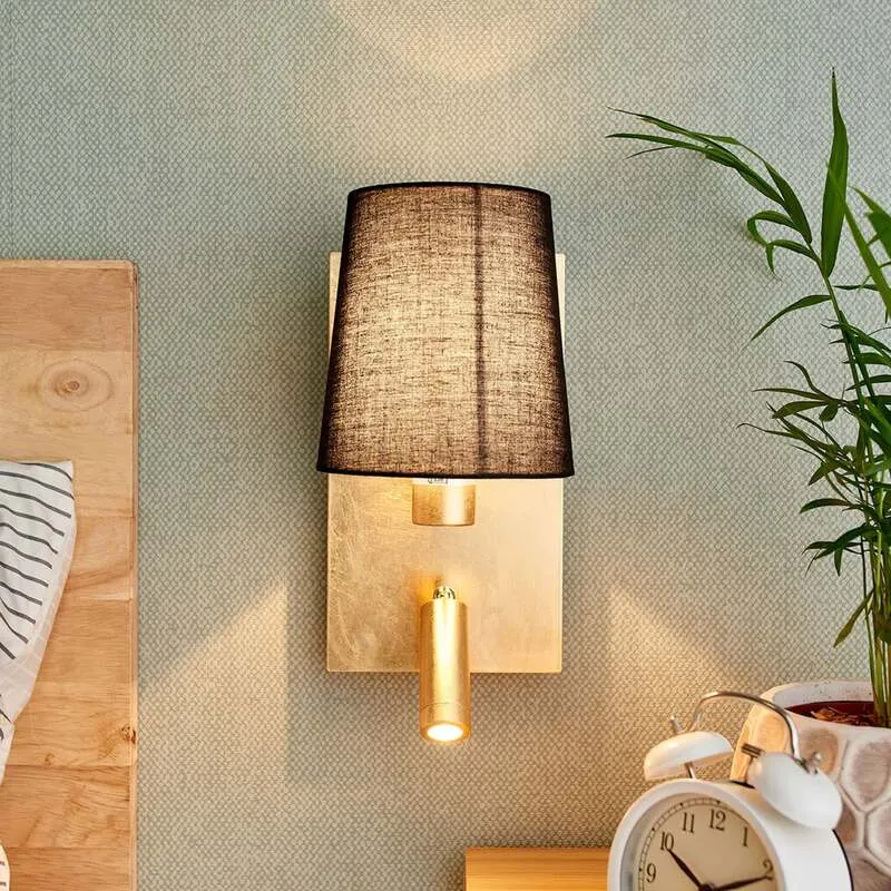 B-Ware Lindby Wandleuchte Aiden Leselampe Flurleuchte Lampe Leuchte 40W schwarz gold650