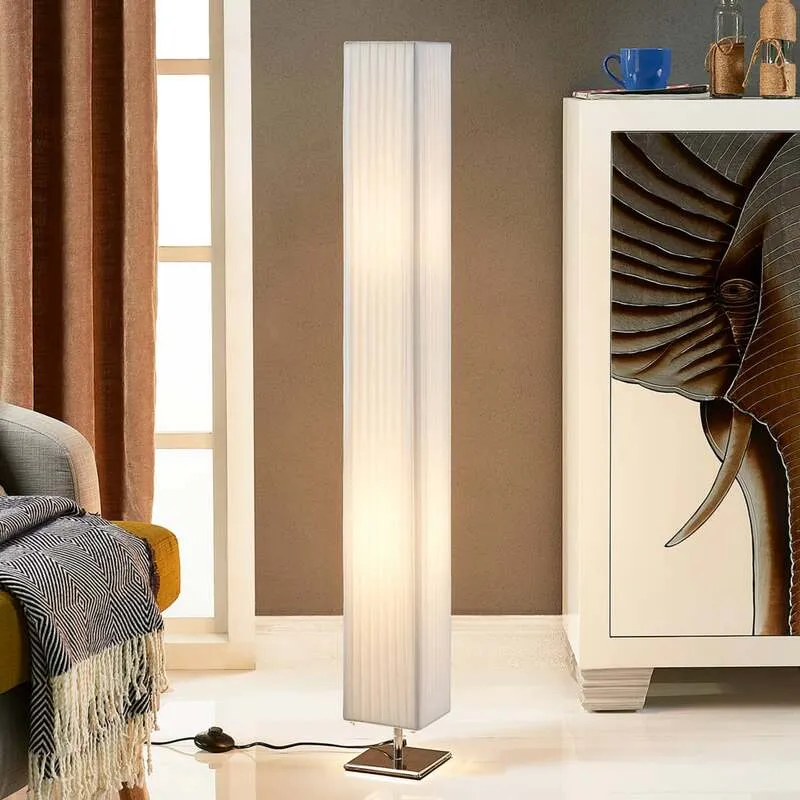 B-Ware Lindby Stehlampe Janno Stehleuchte Wohnzimmerleuchte Standleuchte Weiß Stoff E27