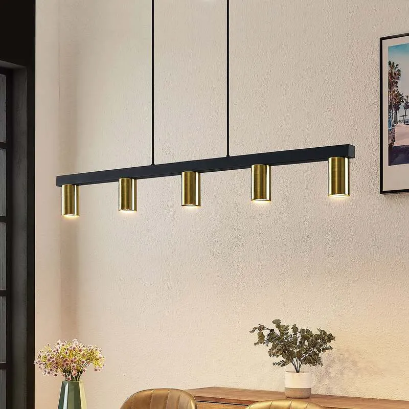 B-Ware Lindby Pendelleuchte Hängelampe Baliko messing schwarz Esstischlampe Licht LED