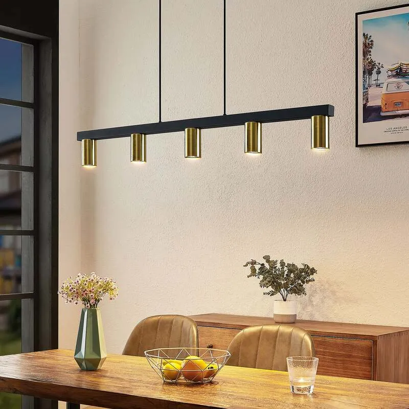 B-Ware Lindby Pendelleuchte Hängelampe Baliko messing schwarz Esstischlampe Licht LED