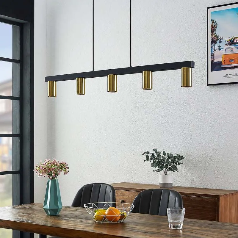 B-Ware Lindby Pendelleuchte Hängelampe Baliko messing schwarz Esstischlampe Licht LED