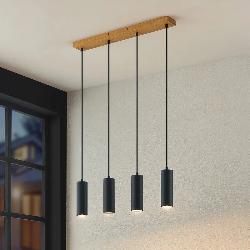 B-Ware Lindby Maniva Pendelleuchte Deckenlampe Hängeleuchte Lampe Leuchte GU10 Holz