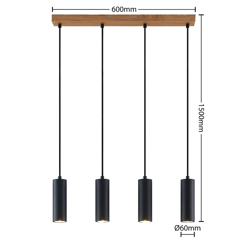 B-Ware Lindby Maniva Pendelleuchte Deckenlampe Hängeleuchte Lampe Leuchte GU10 Holz