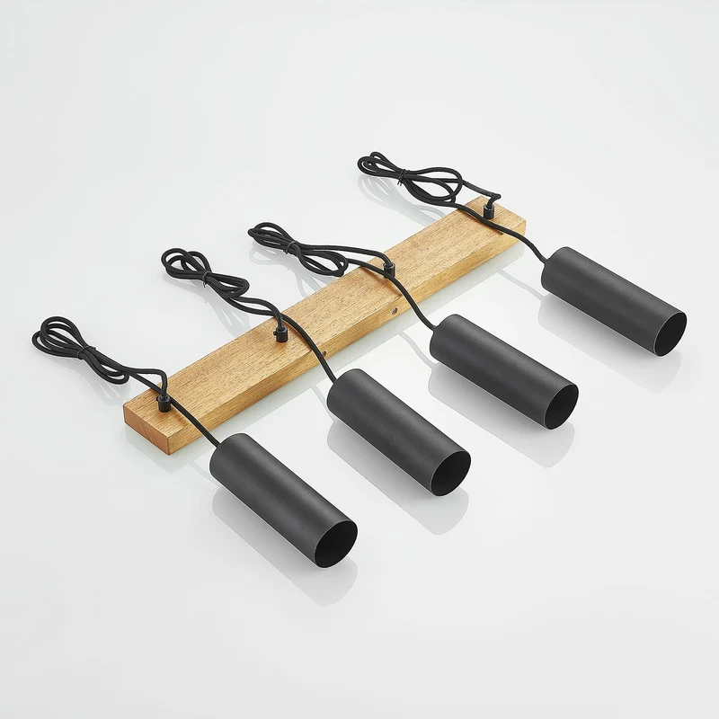 B-Ware Lindby Maniva Pendelleuchte Deckenlampe Hängeleuchte Lampe Leuchte GU10 Holz