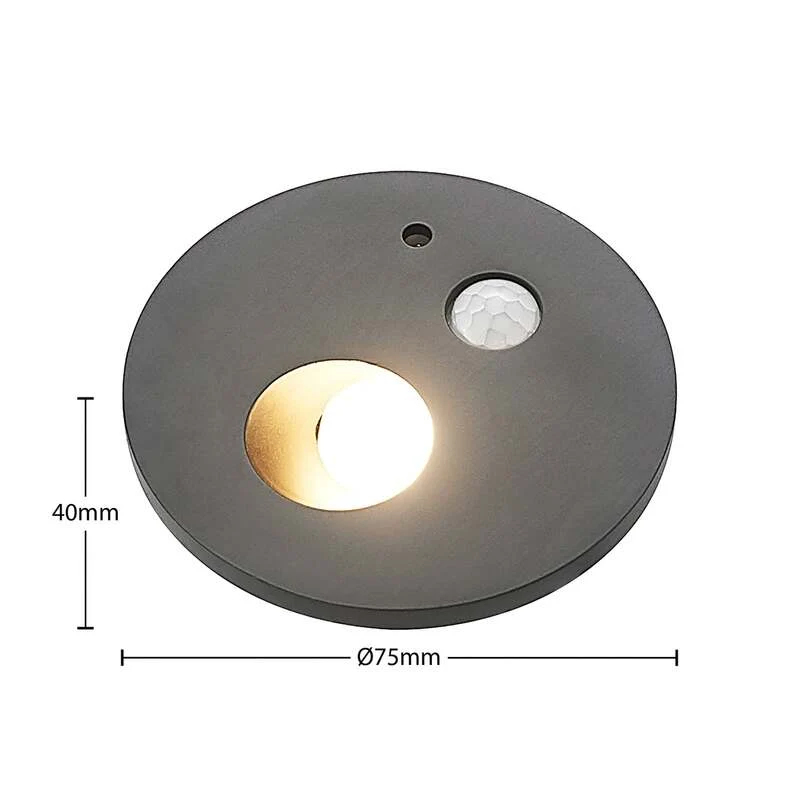 B-Ware Arcchio Neru LED-Einbaulampe schwarz 7,5 cm Sensor warmweiß 2,3 W IP20