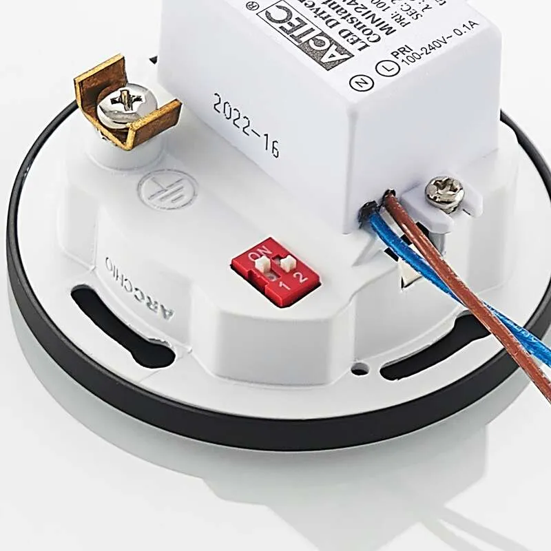 B-Ware Arcchio Neru LED-Einbaulampe schwarz 7,5 cm Sensor warmweiß 2,3 W IP20