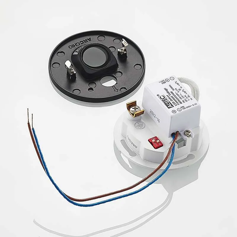B-Ware Arcchio Neru LED-Einbaulampe schwarz 7,5 cm Sensor warmweiß 2,3 W IP20