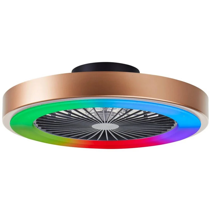 B-Ware Brilliant Deckenleuchte Lampe LED Ventilator Slimline Gold integriert dimmbar