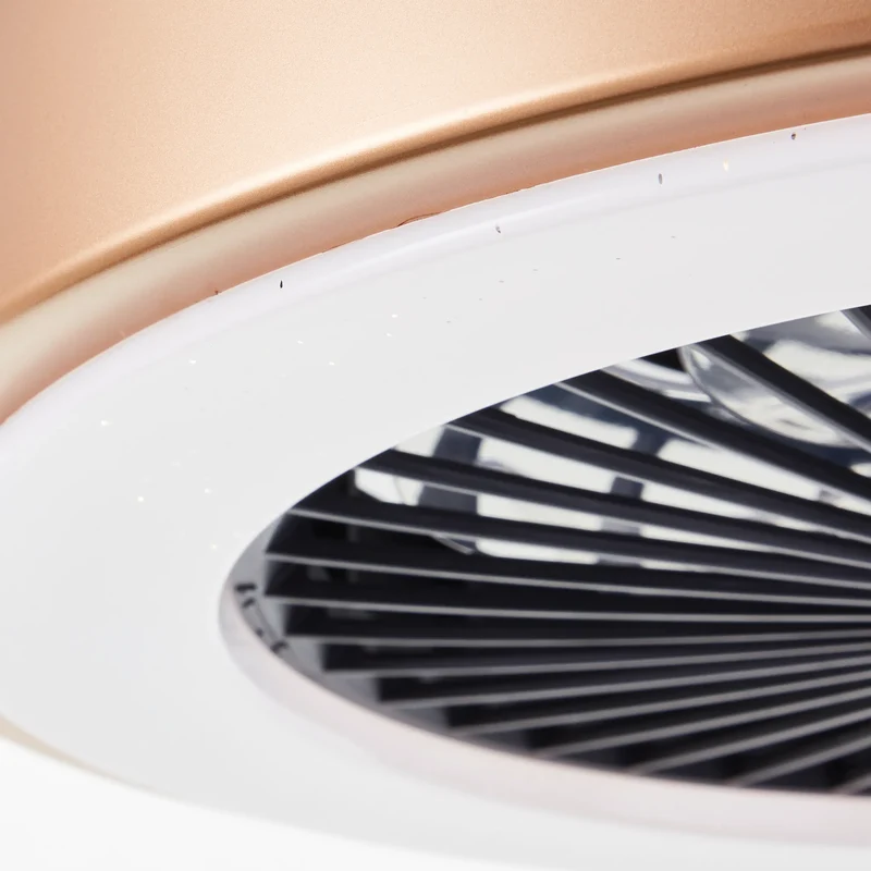 B-Ware Brilliant Deckenleuchte Lampe LED Ventilator Slimline Gold integriert dimmbar