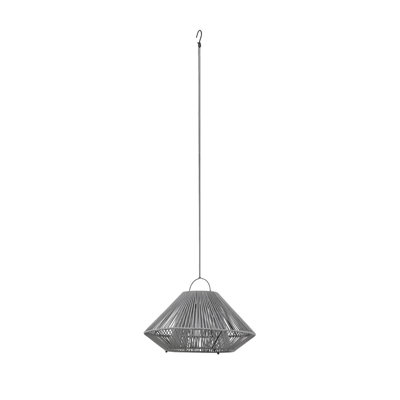 B-Ware Lindby Hängeleuchte Pendelleuchte LED Solarleuchte Grau USB IP54 Balkon Terrasse
