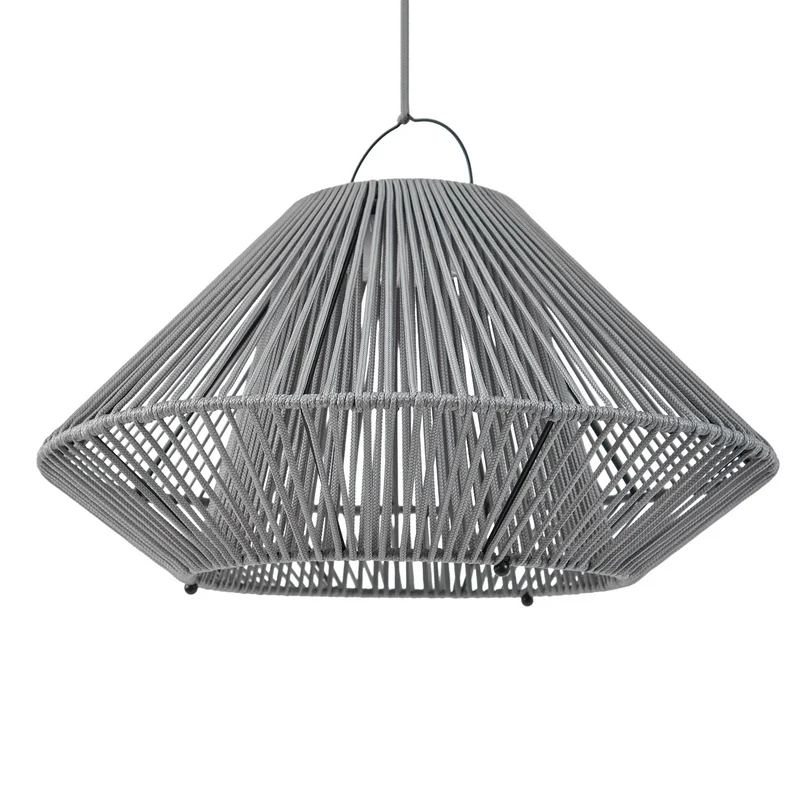 B-Ware Lindby Hängeleuchte Pendelleuchte LED Solarleuchte Grau USB IP54 Balkon Terrasse