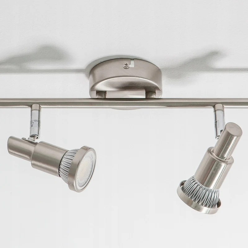 B-Ware Lindby Nickelfarbene LED-Deckenlampe Aron 6-fl Deckenlampe Deckenstrahler GU10