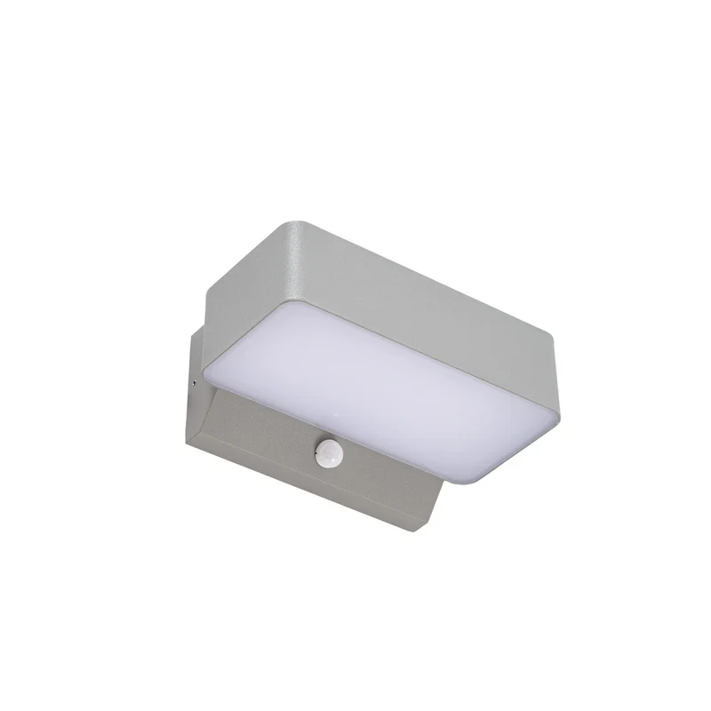 B-Ware Lindby Außenwandleuchte Wandleuchte Fando LED Sensor silber matt Aluminium IP44