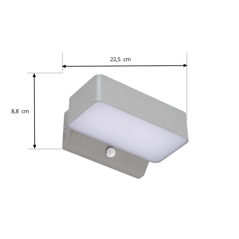 B-Ware Lindby Außenwandleuchte Wandleuchte Fando LED Sensor silber matt Aluminium IP44