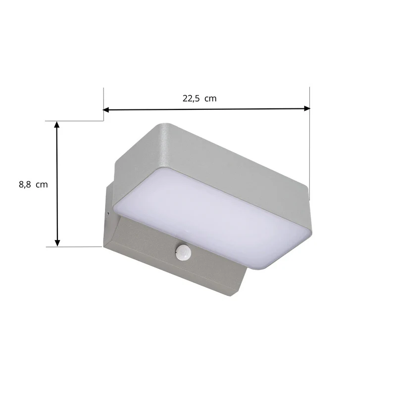B-Ware Lindby Außenwandleuchte Wandleuchte Fando LED Sensor silber matt Aluminium IP44