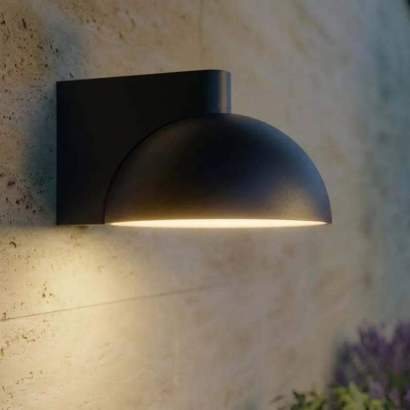 B-Ware Lucande Außenwandleuchte Velira LED Gartenleuchte schwarz Metall IP54 16x11cm