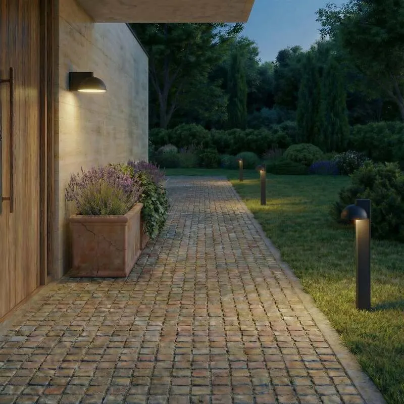 B-Ware Lucande Außenwandleuchte Velira LED Gartenleuchte schwarz Metall IP54 16x11cm