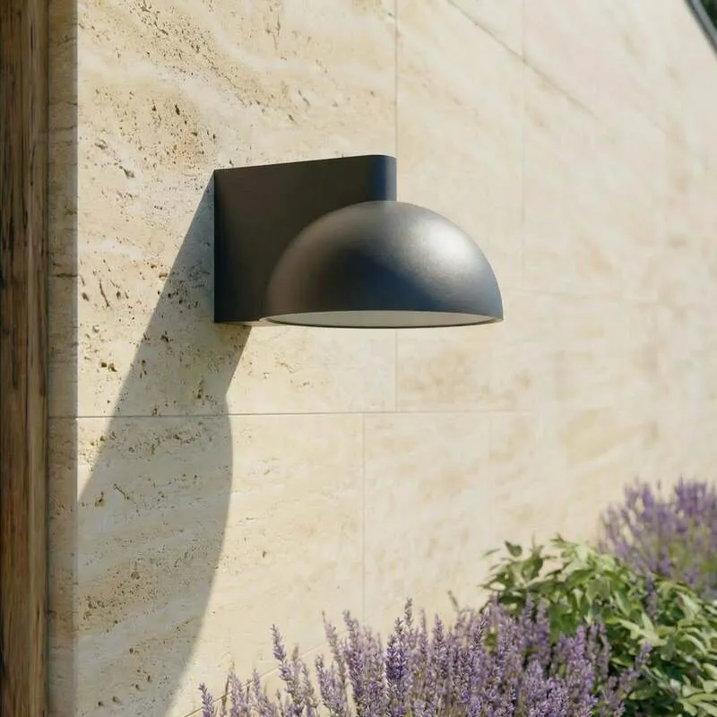 B-Ware Lucande Außenwandleuchte Velira LED Gartenleuchte schwarz Metall IP54 16x11cm