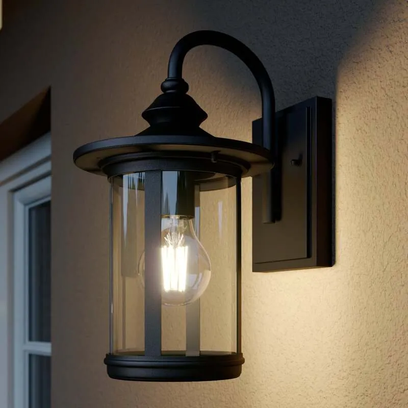 B-Ware Lindby Außenwandleuchte Zayn LED Gartenleuchte Lampe dimmbar schwarz IP23 33cm