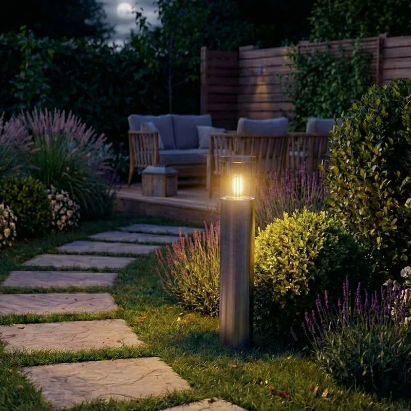 B-Ware OSRAM Sockellampe ENDURA CLASSIC EBRO Edelstahl Gartenleuchte dimmbar IP44 49cm