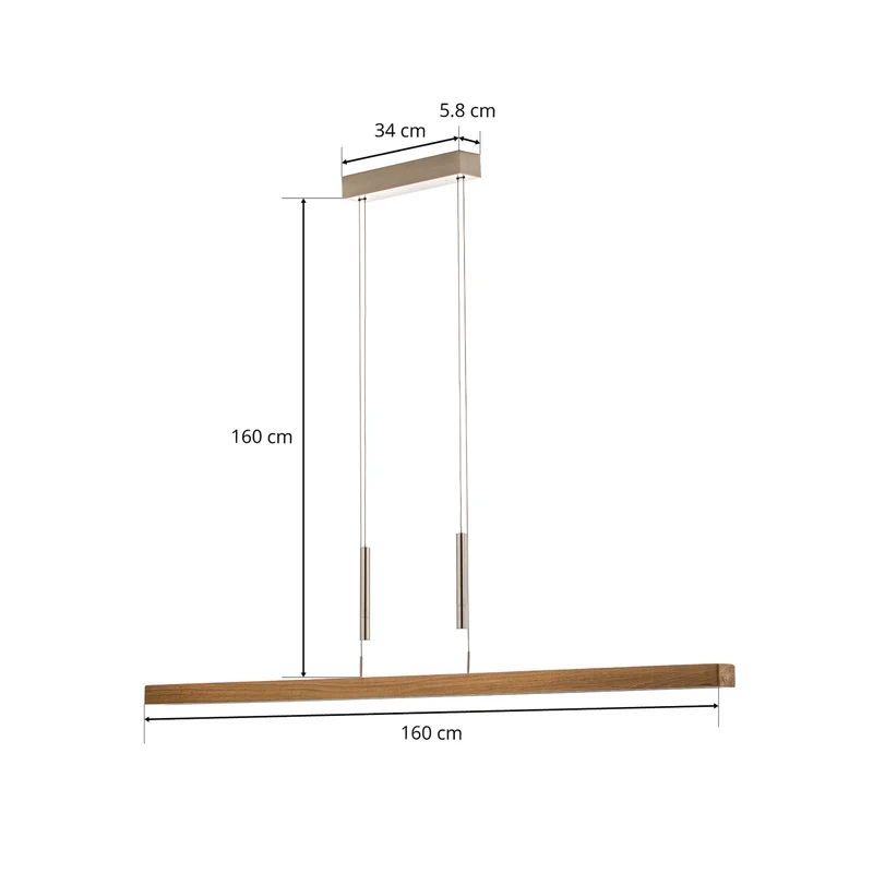 B-Ware HerzBlut Hängelampe Leonora LED Hängeleuchte Pendellampe dimmbar natur 160cm