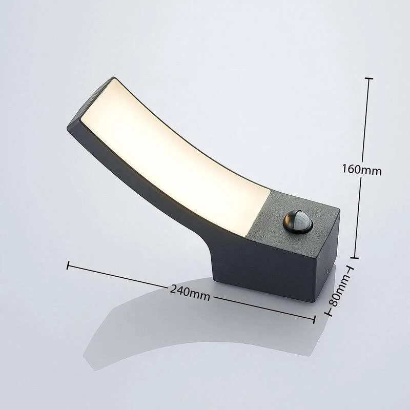 B-Ware Lindby Außenwandleuchte Außenlampe LED Sensor anthrazit IP54 Polycarbonat