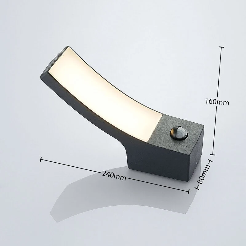 B-Ware Lindby Außenwandleuchte Außenlampe LED Sensor anthrazit IP54 Polycarbonat