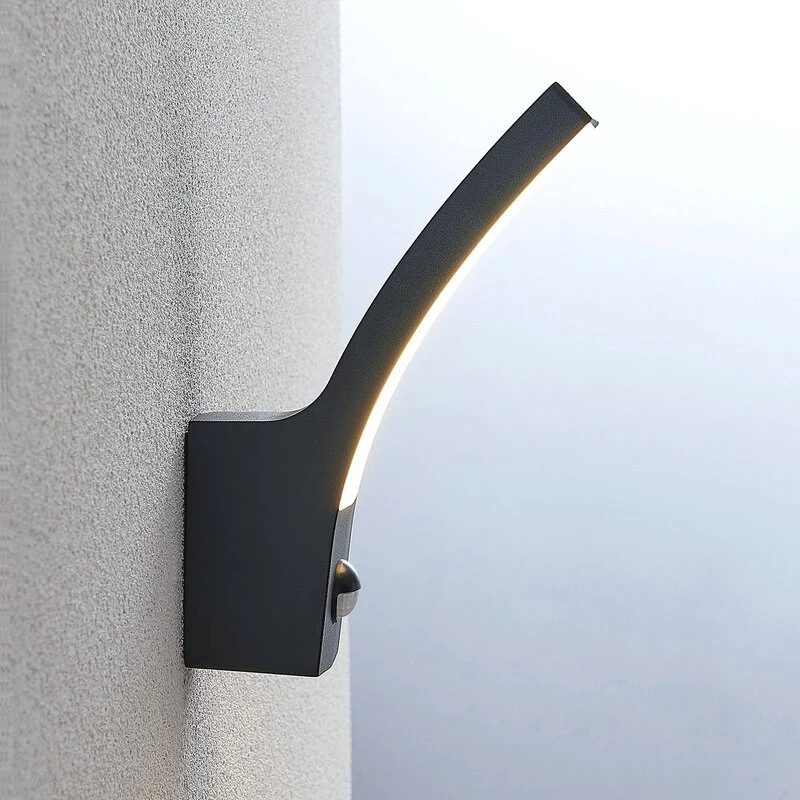 B-Ware Lindby Außenwandleuchte Außenlampe LED Sensor anthrazit IP54 Polycarbonat