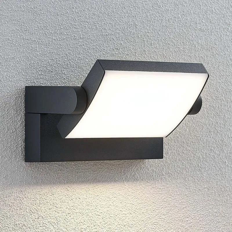B-Ware Lindby Außenwandleuchte Wandlampe LED Sherin dunkelgrau schwenkbar