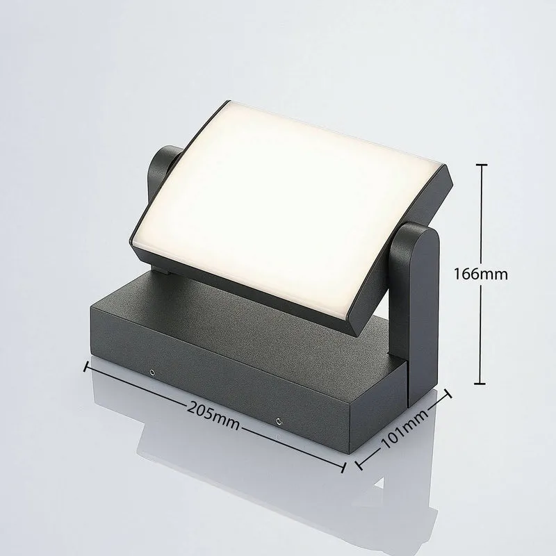 B-Ware Lindby Außenwandleuchte Wandlampe LED Sherin dunkelgrau schwenkbar
