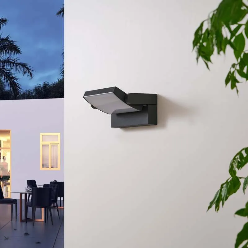 B-Ware Lindby Außenwandleuchte Wandlampe LED Sherin dunkelgrau schwenkbar