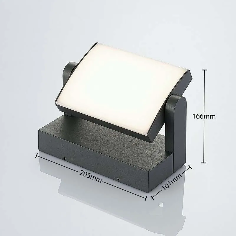 B-Ware Lindby Außenwandleuchte Wandlampe LED Sherin dunkelgrau schwenkbar