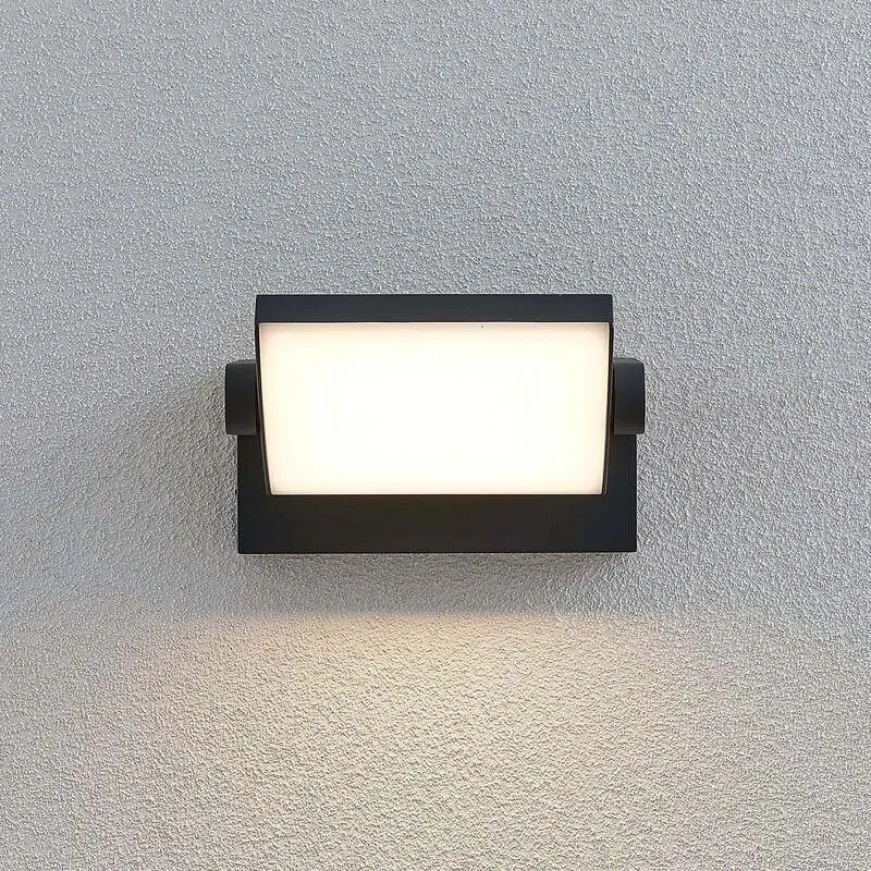B-Ware Lindby Außenwandleuchte Wandlampe LED Sherin dunkelgrau schwenkbar
