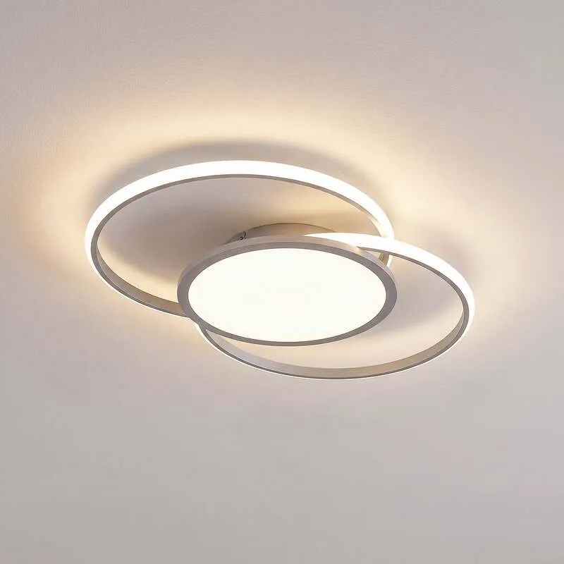 B-Ware Lucande Deckenleuchte Deckenlampe LED Senne Silber Leuchte Lampe Wohnzimmer Mode